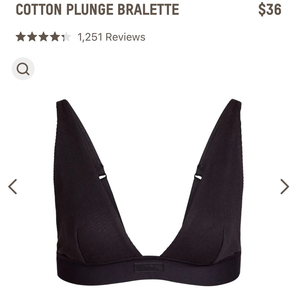 Small perfect condition skims cotton plunge bra black